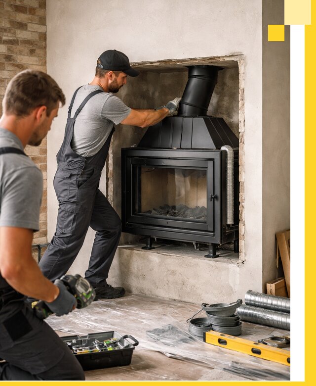 Установка каминных топок в Краснокамске: монтаж, подключение