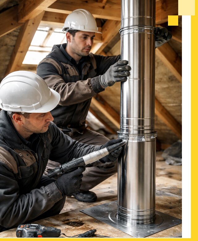 Монтаж дымоходов для каминов в Краснокамске с гарантией качества