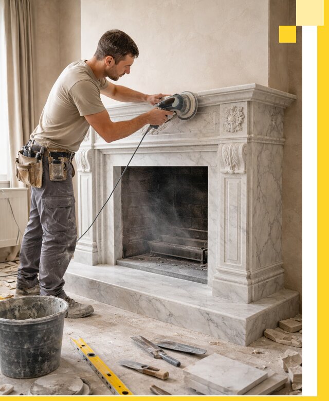 Изготовление и установка мраморных каминов в Краснокамске под ключ