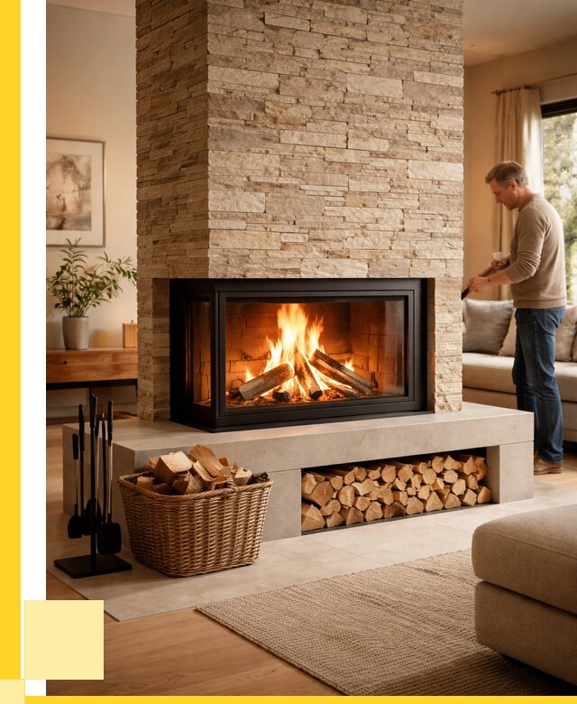 Дровяной камин под ключ в Краснокамске от 202740 р. | ЭриданКнм