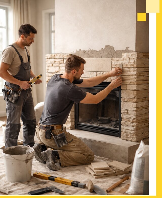 Установка и монтаж каминов для загородного дома в Краснокамске