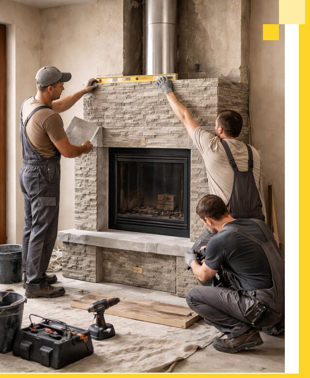 Профессиональный монтаж каминов под ключ в Краснокамске для дома