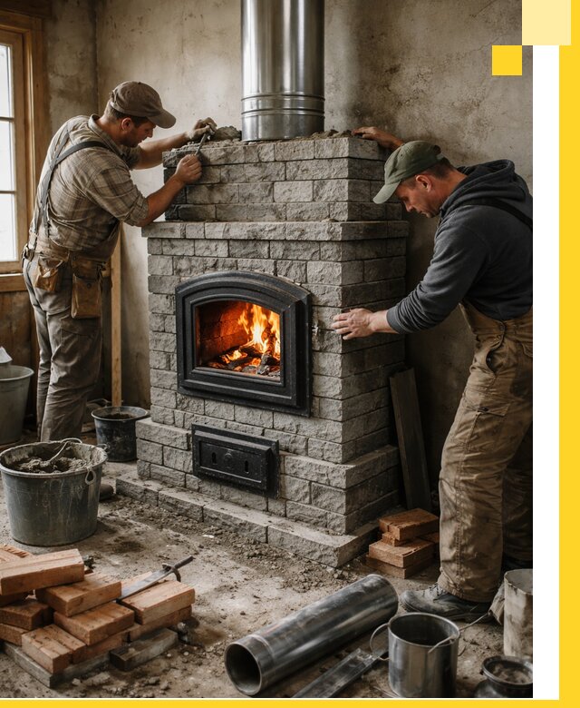 Производство, поставка и монтаж дровяных печей в Краснокамске