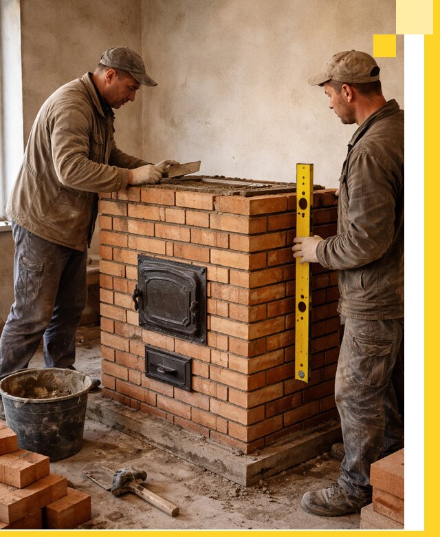 Отопительные печи под ключ в Краснокамске, установка и сборка