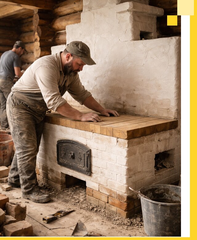 Проектирование и установка русской печи с лежанкой в Краснокамске