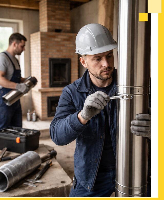 Профессиональный монтаж дымоходов для печей в Краснокамске