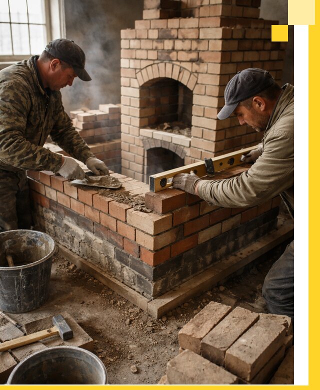 Изготовление и монтаж печей и каминов из кирпича в Краснокамске