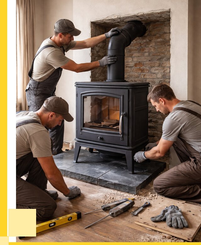 Монтаж печи камина в частном доме в Краснокамске от 25343 р. | ЭриданКнм