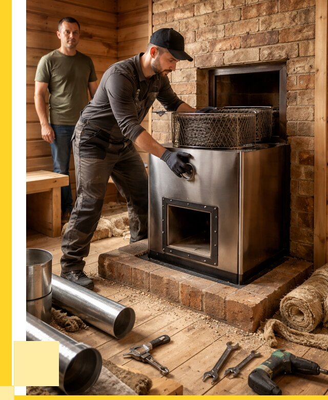 Монтаж банных печей под ключ в Краснокамске от 18247 р., ЭриданКнм