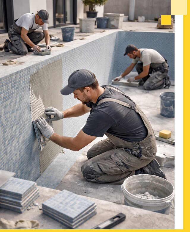 Облицовка бассейнов в Краснокамске плитка мозаика гидроизоляция