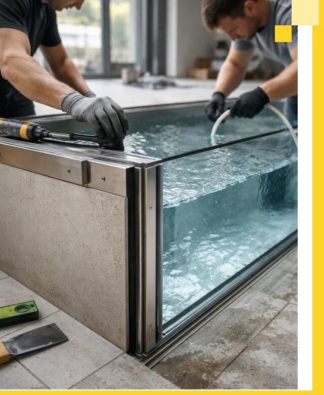 Проектирование и монтаж стеклянных бассейнов в Краснокамске