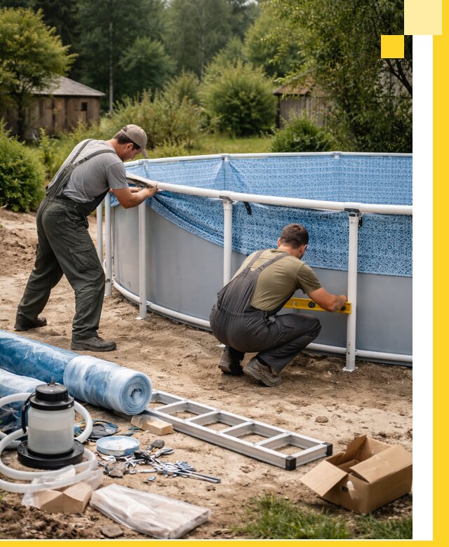 Установка и монтаж каркасных бассейнов в Краснокамске под ключ