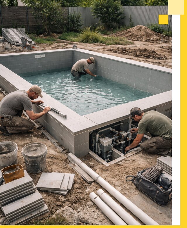 Строительство и монтаж бассейнов для дачи под ключ в Краснокамске