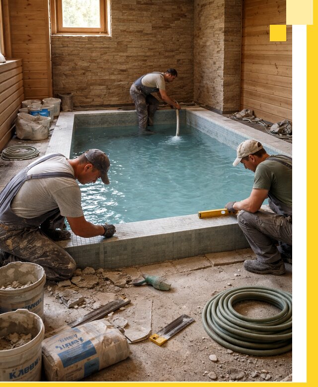 Проектирование и строительство бассейнов для бани в Краснокамске