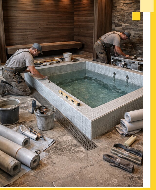 Установка и строительство бассейнов для сауны в Краснокамске