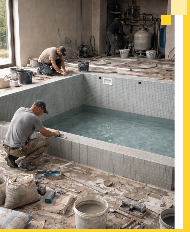 Строительство и монтаж бассейнов в помещении в Краснокамске