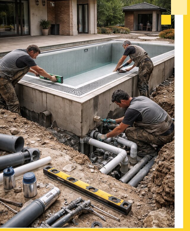 Строительство переливных бассейнов в Краснокамске под ключ