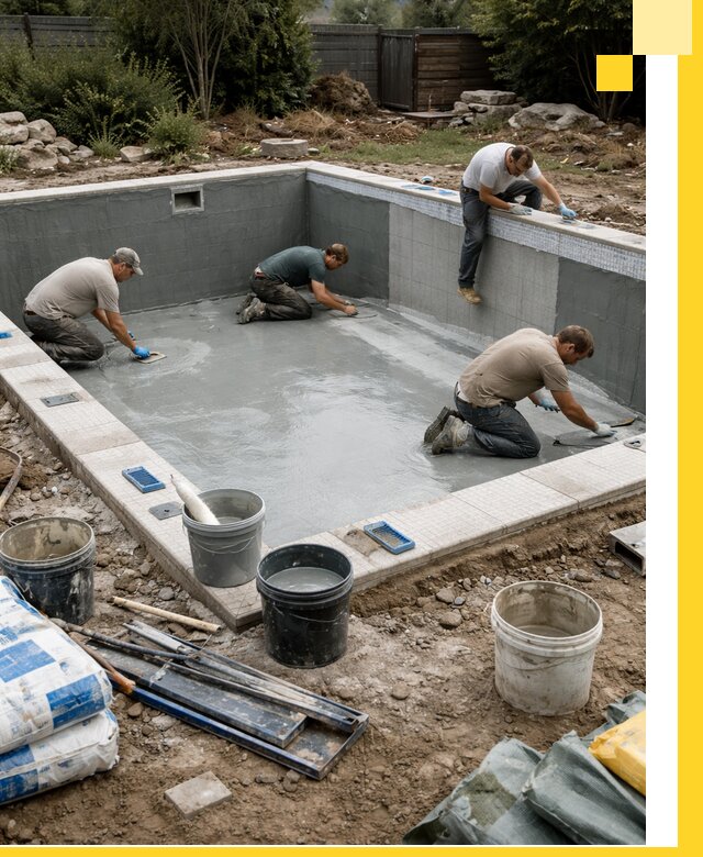 Изготовление и монтаж чаши бассейна под ключ в Краснокамске