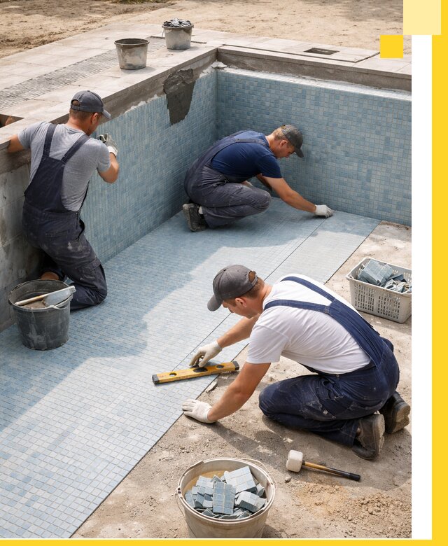 Укладка и установка плитки для бассейнов под ключ в Краснокамске