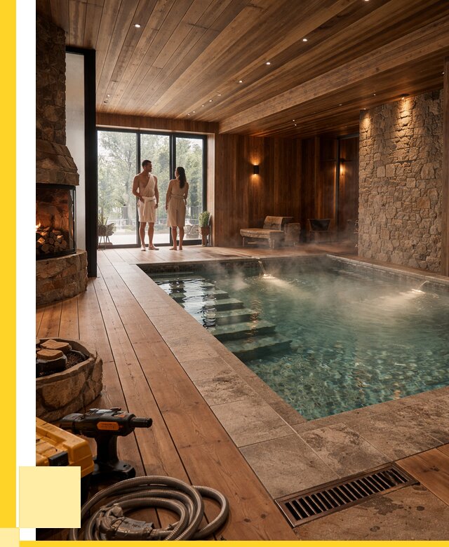 Проекты бань с бассейном под ключ в Краснокамске от 76028 р., ЭриданКнм