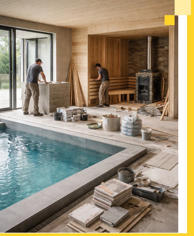 Проектирование и строительство бань с бассейном в Краснокамске