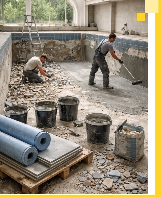 Реконструкция бассейнов в Краснокамске: ремонт, гидроизоляция