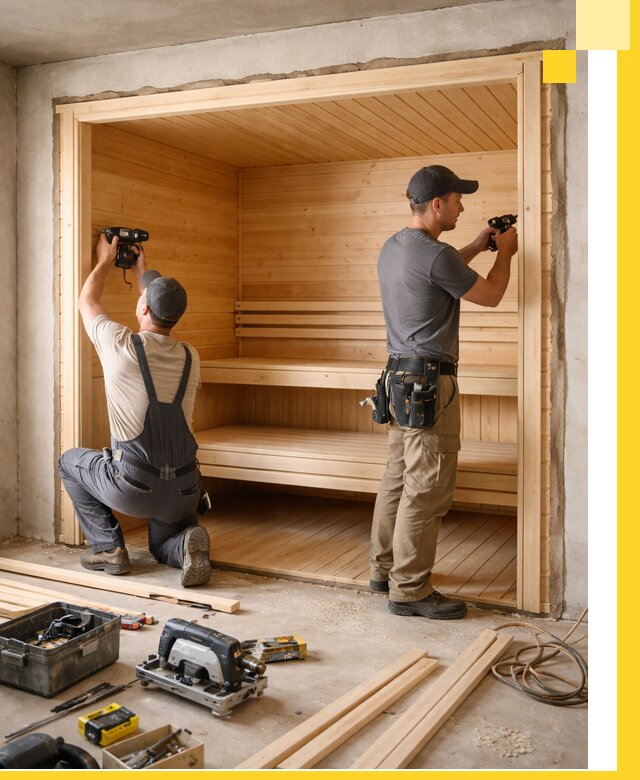 Монтаж саун под ключ в Краснокамске — проектирование и установка