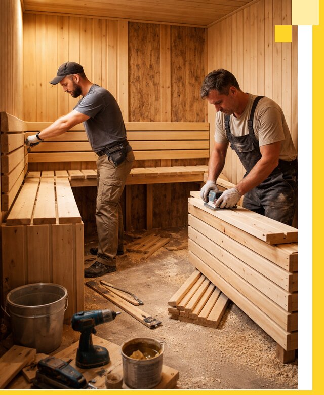 Профессиональный комплексный ремонт саун под ключ в Краснокамске