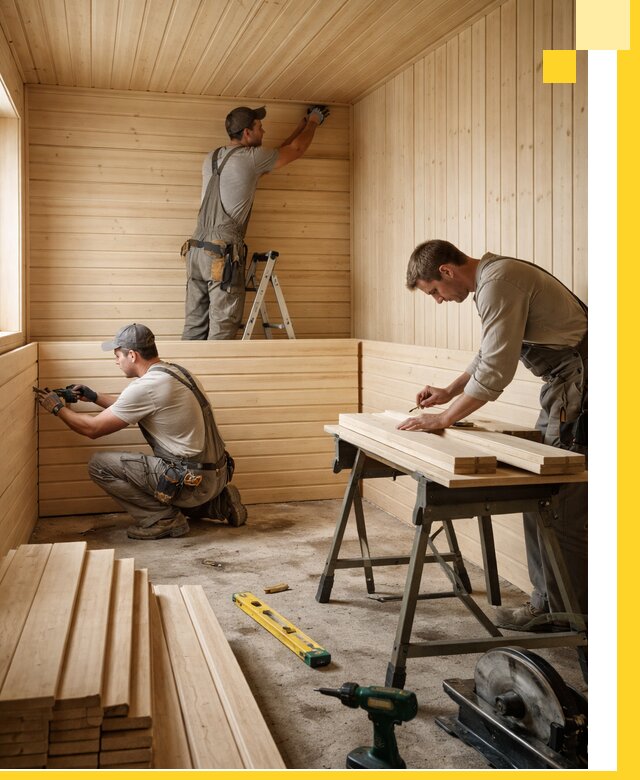 Обшивка саун в Краснокамске из натуральной древесины под ключ