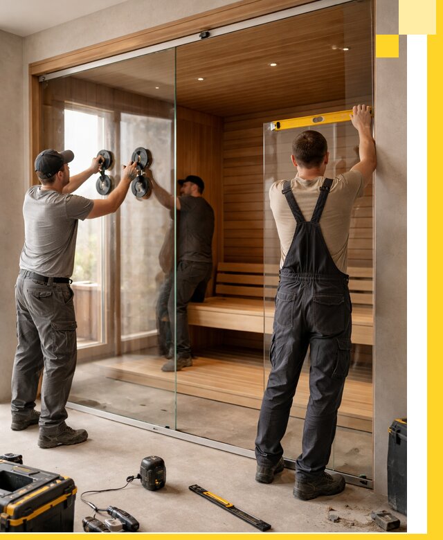 Производство и монтаж стеклянных саун под ключ в Краснокамске