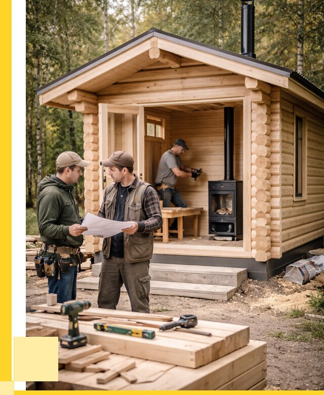 Монтаж бань под ключ в Краснокамске — от 202740 р. | ЭриданКнм