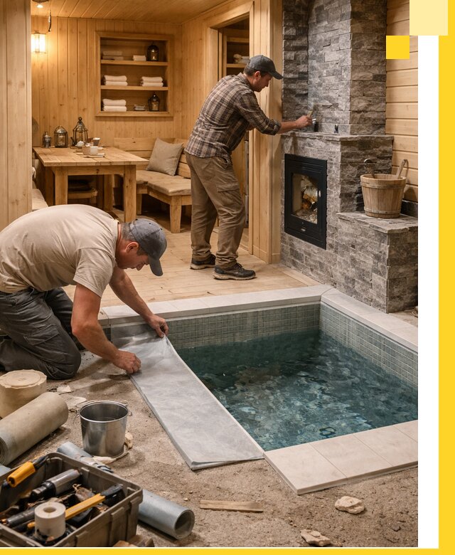 Строительство бань с комнатой отдыха под ключ в Краснокамске