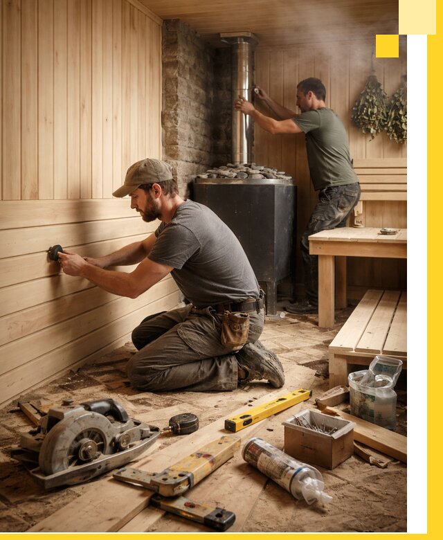 Полное строительство и оснащение парных под ключ в Краснокамске