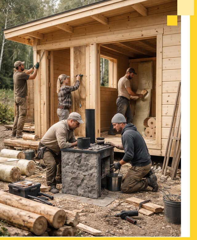 Купить баню под ключ в Краснокамске строительство монтаж отделка