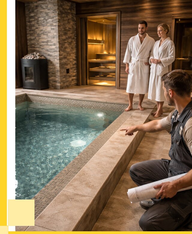 Проект бани с бассейном под ключ в Краснокамске от 65891 р. | ЭриданКнм