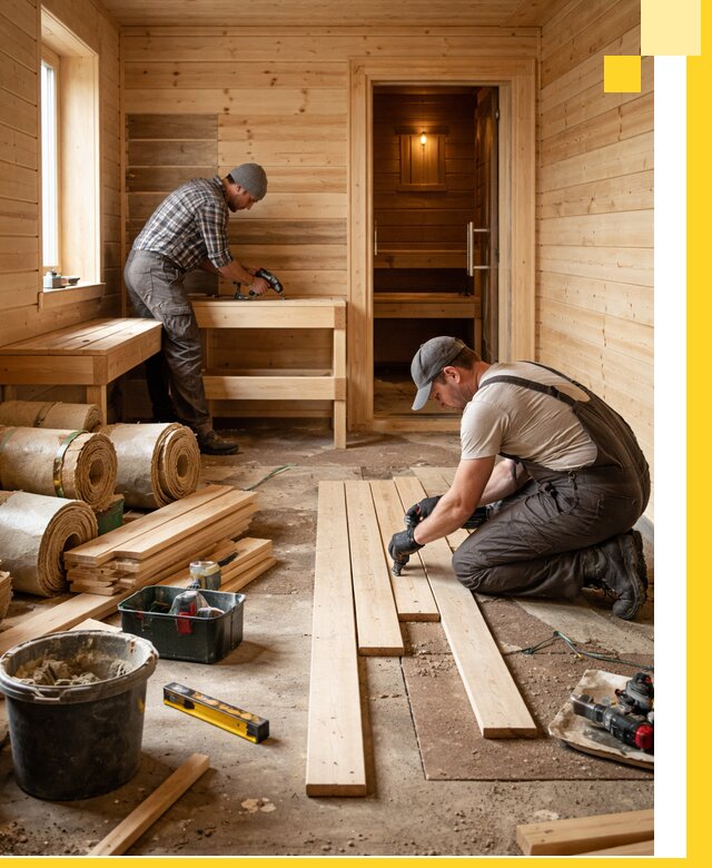 Индивидуальный проект бани с комнатой отдыха под ключ в Краснокамске