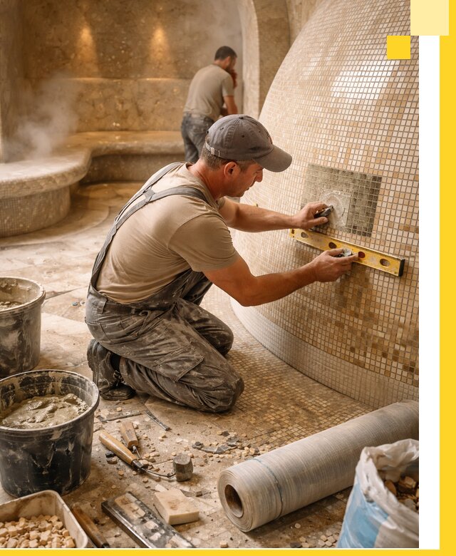 Хамам под ключ в Краснокамске: проектирование, строительство, отделка