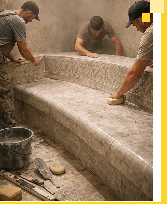 Изготовление и установка сидений для хамама в Краснокамске