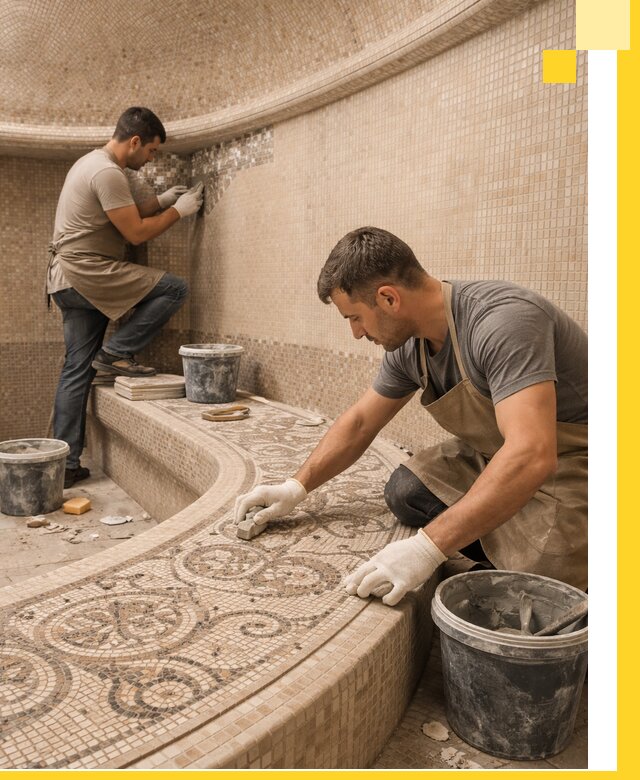 Плитка для хамама в Краснокамске, укладка, подбор и поставка